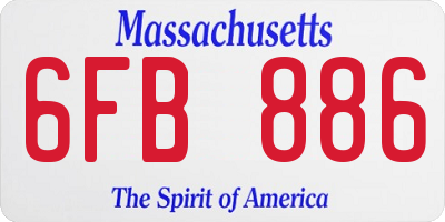 MA license plate 6FB886