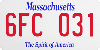 MA license plate 6FC031
