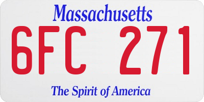 MA license plate 6FC271