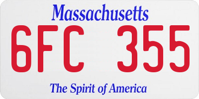 MA license plate 6FC355