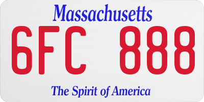 MA license plate 6FC888