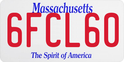 MA license plate 6FCL60