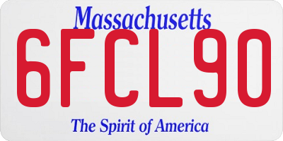 MA license plate 6FCL90