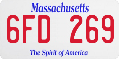 MA license plate 6FD269