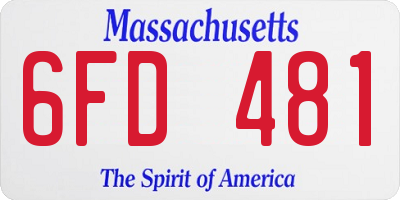 MA license plate 6FD481