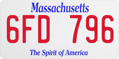 MA license plate 6FD796