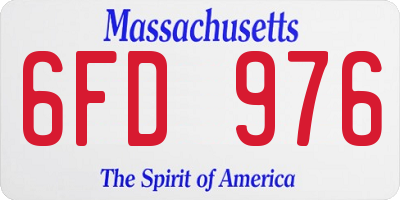 MA license plate 6FD976