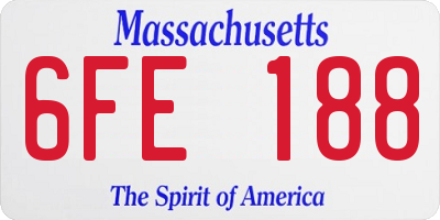 MA license plate 6FE188
