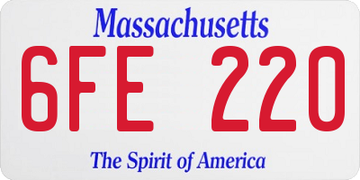 MA license plate 6FE220