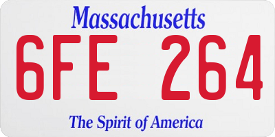 MA license plate 6FE264
