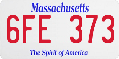 MA license plate 6FE373