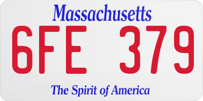 MA license plate 6FE379