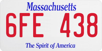 MA license plate 6FE438