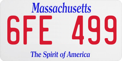 MA license plate 6FE499