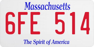 MA license plate 6FE514