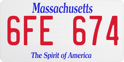 MA license plate 6FE674