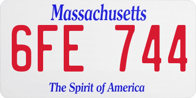 MA license plate 6FE744