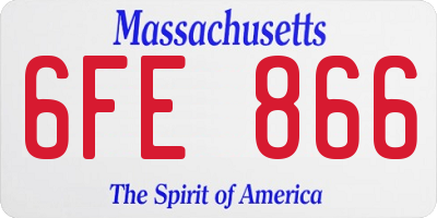 MA license plate 6FE866