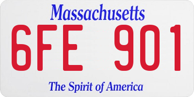 MA license plate 6FE901