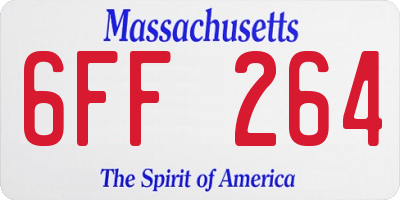 MA license plate 6FF264