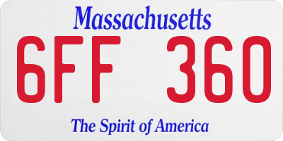 MA license plate 6FF360