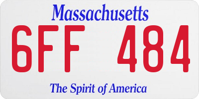 MA license plate 6FF484