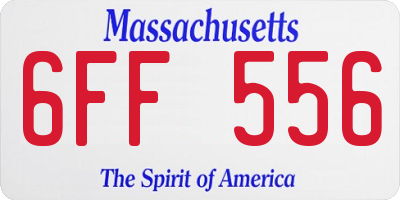 MA license plate 6FF556
