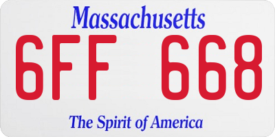 MA license plate 6FF668