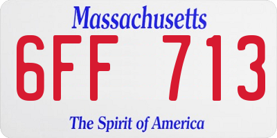 MA license plate 6FF713