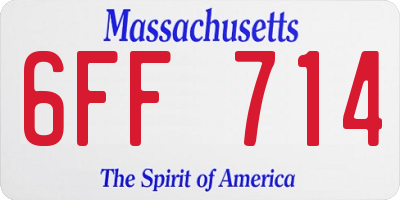 MA license plate 6FF714