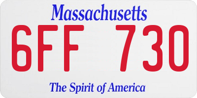 MA license plate 6FF730