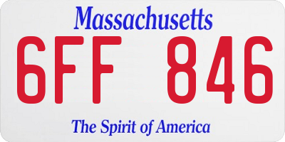 MA license plate 6FF846