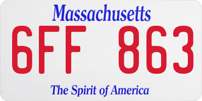 MA license plate 6FF863