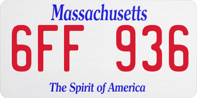 MA license plate 6FF936