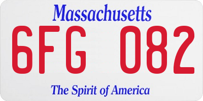 MA license plate 6FG082