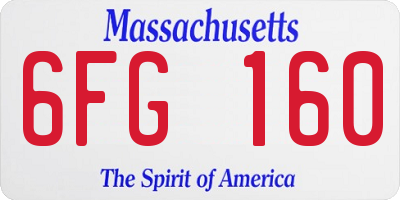 MA license plate 6FG160