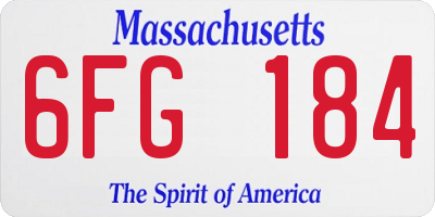 MA license plate 6FG184