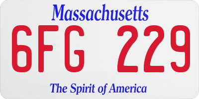 MA license plate 6FG229