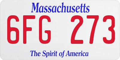 MA license plate 6FG273