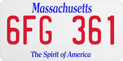 MA license plate 6FG361
