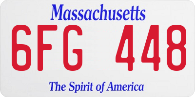 MA license plate 6FG448