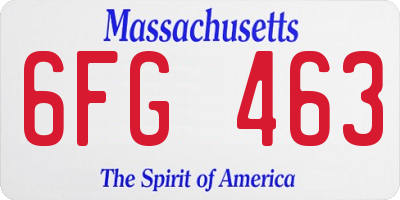 MA license plate 6FG463