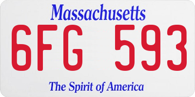 MA license plate 6FG593