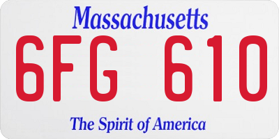 MA license plate 6FG610