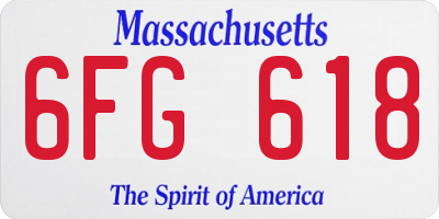MA license plate 6FG618