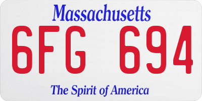 MA license plate 6FG694