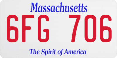MA license plate 6FG706