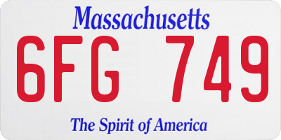 MA license plate 6FG749