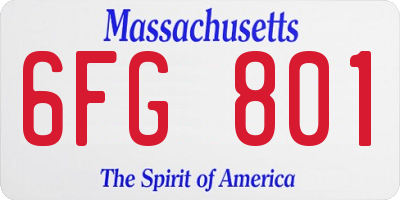 MA license plate 6FG801