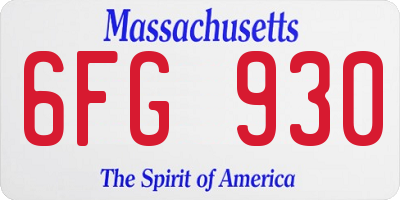MA license plate 6FG930